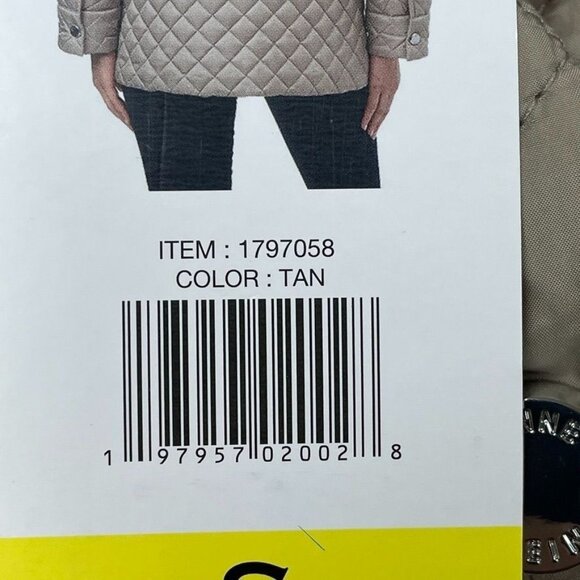 Anne Klein Womens Lightweight Quilted Tan Jacket Snap Button Closure S d0451 - Picture 4 of 13